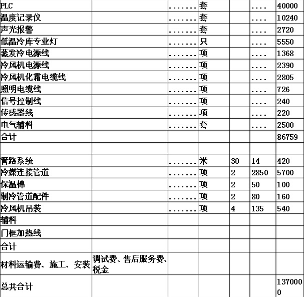 冷庫設計方案報價參考圖